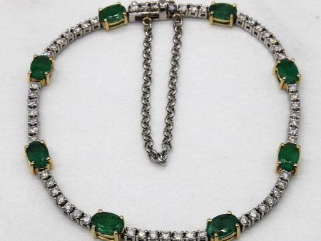 Emerald & Diamond Tennis Bracelet | 3.55ctw, 1.00ctw | 7  | For Cheap