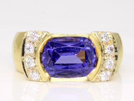 Tanzanite & Diamond Cocktail Ring | 3.00ct, 0.28ctw | SZ 6.75 | Sale