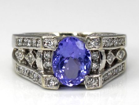 Tanzanite & Diamond Ring | 1.80ct | 0.60ctw | SZ 6 | For Discount