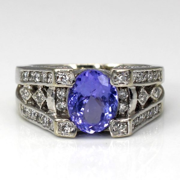 Tanzanite & Diamond Ring | 1.80ct | 0.60ctw | SZ 6 | For Discount