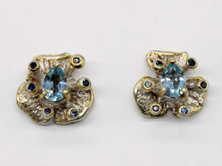 Topaz & Sapphire Earrings | 0.30ctw, 0.10ctw | Sale