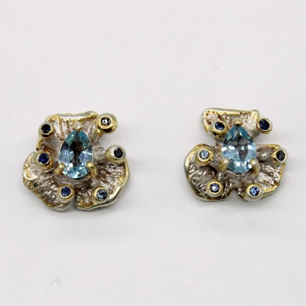 Topaz & Sapphire Earrings | 0.30ctw, 0.10ctw | Sale