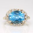 Topaz & Diamond Cocktail Ring | 3.30ct, 0.05ctw | SZ 6 | Online Sale