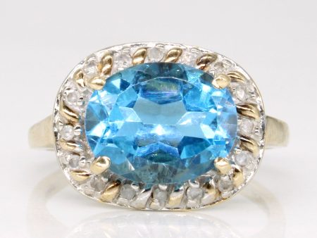 Topaz & Diamond Cocktail Ring | 3.30ct, 0.05ctw | SZ 6 | Online Sale