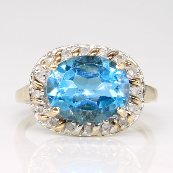 Topaz & Diamond Cocktail Ring | 3.30ct, 0.05ctw | SZ 6 | Online Sale